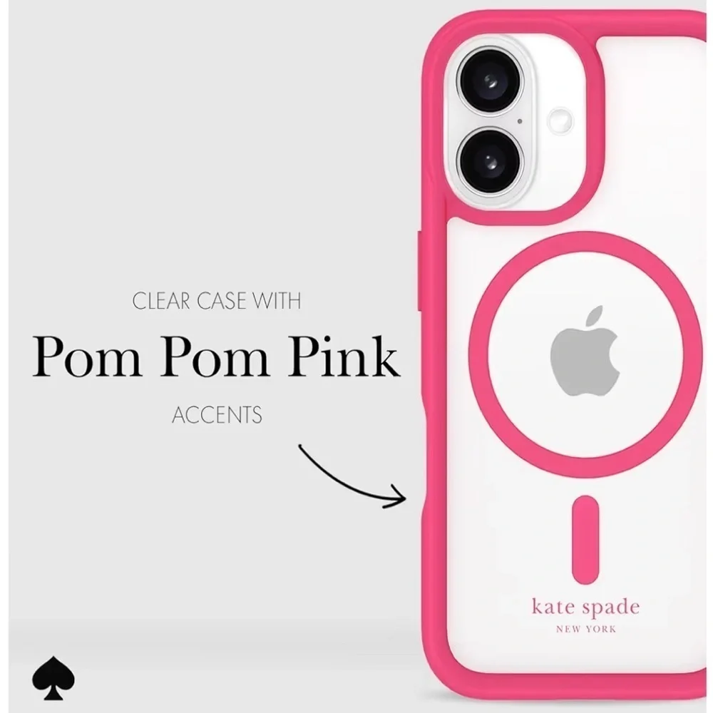 ♠️ Kate Spade ♠️ Pom Pom Pink iPhone 16 ONLY Case